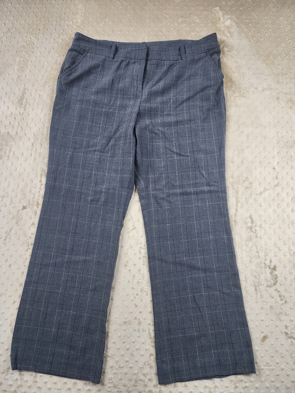 Worthington Women's Plaid Windowpane Bootcut Dress Pants Trousers Size 16